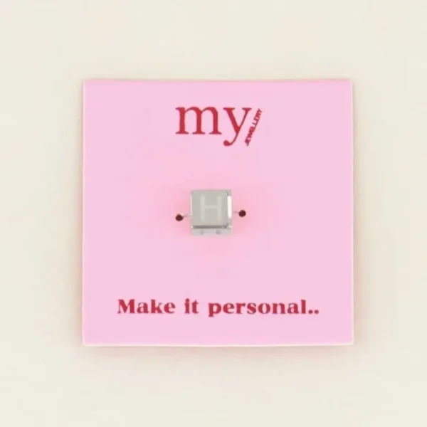 My Jewellery Cubes bedel initiaal (H) - Zilver MJ031851500H