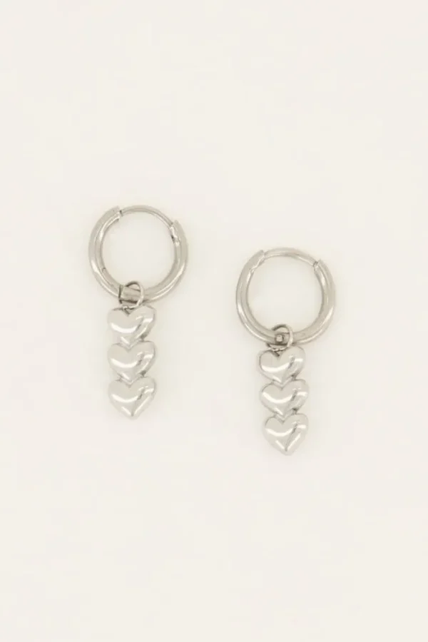 My Jewellery Earring three hearts - Zilver MJ06708-1500