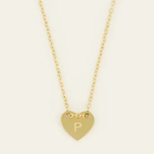 My Jewellery Ketting initials on heart P - Goud MJ07876-1200P