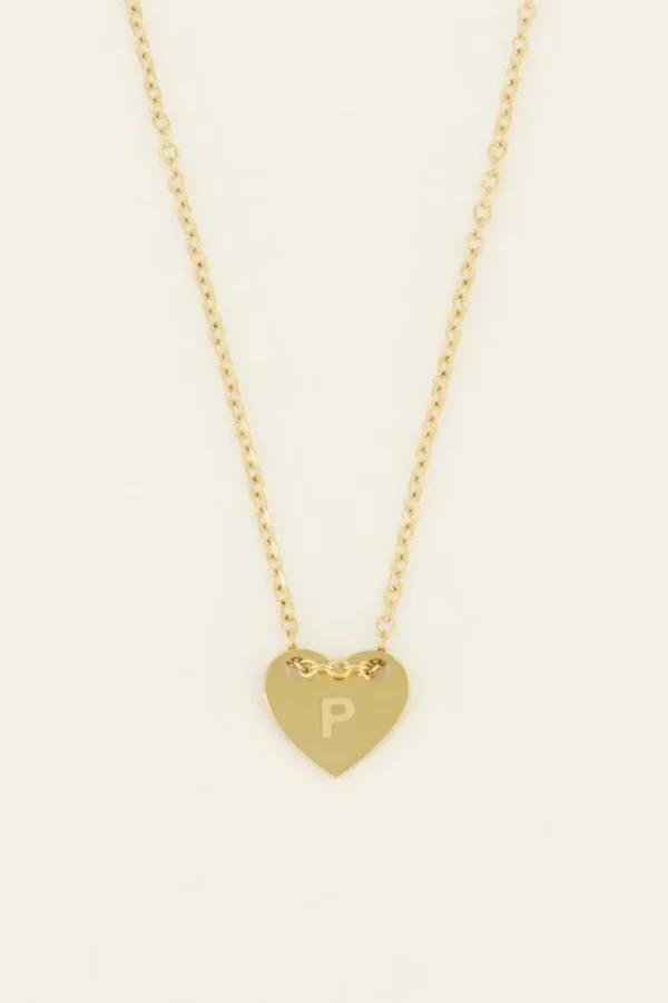 My Jewellery Ketting initials on heart P - Goud MJ07876-1200P
