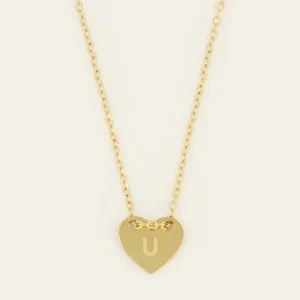My Jewellery Ketting initials on heart U - Goud MJ07876-1200U