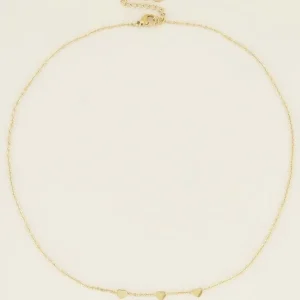 My Jewellery Ketting met 3 hartjes - Goudkleurig MJ01901-1200