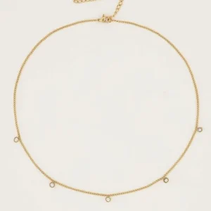 My Jewellery Ketting met 5 strass steentjes - Goud MJ04774-1200
