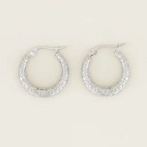 My Jewellery Kleine oorringen met patroon - Zilver MJ029751500