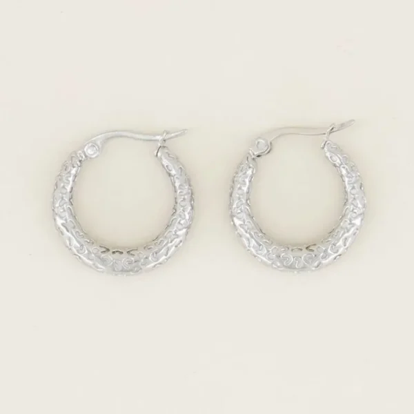 My Jewellery Kleine oorringen met patroon - Zilver MJ029751500