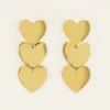 My Jewellery Oorknoppen Statement 3 harten - Goud MJ07366-1200