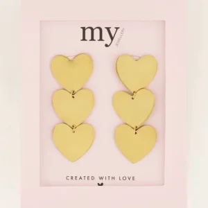 My Jewellery Oorknoppen Statement 3 harten - Goud MJ07366-1200