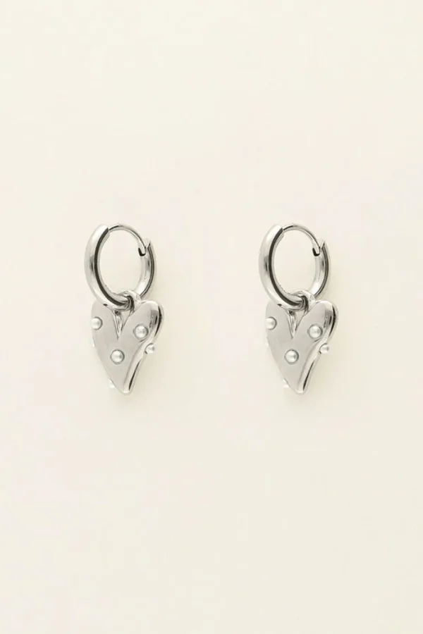 My Jewellery Oorringen met hart en pareltjes - Zilver MJ09212-1500