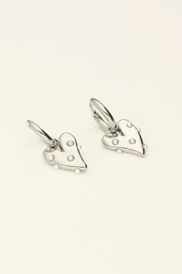 My Jewellery Oorringen met hart en pareltjes - Zilver MJ09212-1500