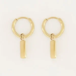 My Jewellery Oorringen rechthoek - Goud MJ04656-1200