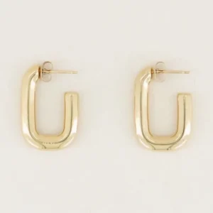 My Jewellery Oorsteker hoekige ovaal - Goudkleurig MJ024241200