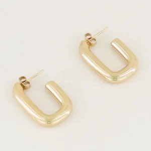 My Jewellery Oorsteker hoekige ovaal - Goudkleurig MJ024241200