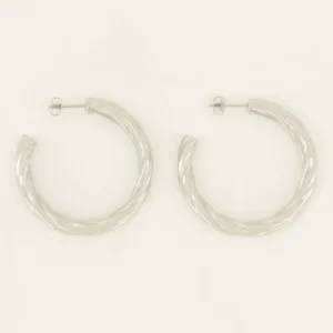 My Jewellery Oorstekers rond gedraaid - Zilver MJ07383-1500