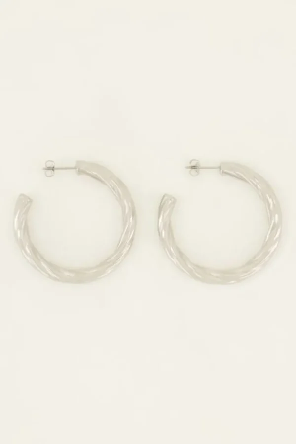 My Jewellery Oorstekers rond gedraaid - Zilver MJ07383-1500