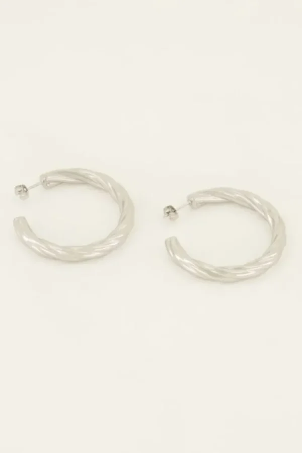 My Jewellery Oorstekers rond gedraaid - Zilver MJ07383-1500