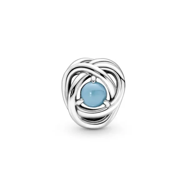 Pandora December Geboortesteen Turkooisblauwe Oneindige Cirkel Bedel 790064C02