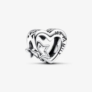 Pandora Opengewerkte Familie Hart & Ster Bedel 792829C00