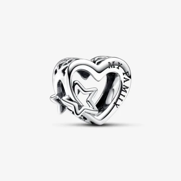 Pandora Opengewerkte Familie Hart & Ster Bedel 792829C00