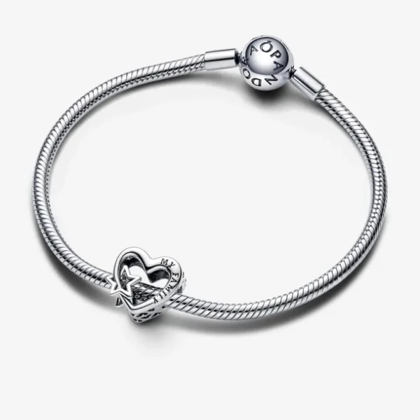 Pandora Opengewerkte Familie Hart & Ster Bedel 792829C00