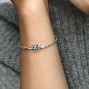 Pandora Pandora Moments Stamboom Snake Chain Armband met Hartsluiting 598827C01