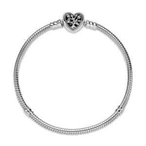 Pandora Pandora Moments Stamboom Snake Chain Armband met Hartsluiting 598827C01