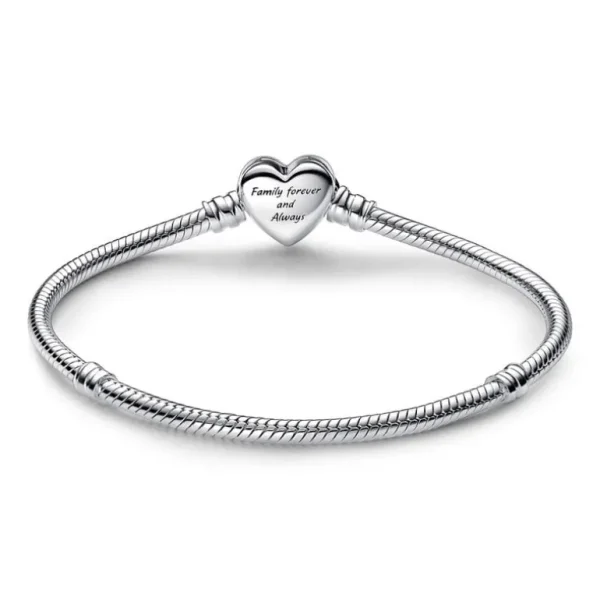 Pandora Pandora Moments Sprankelende Snake Chain Armband met Hartsluiting 592645C01