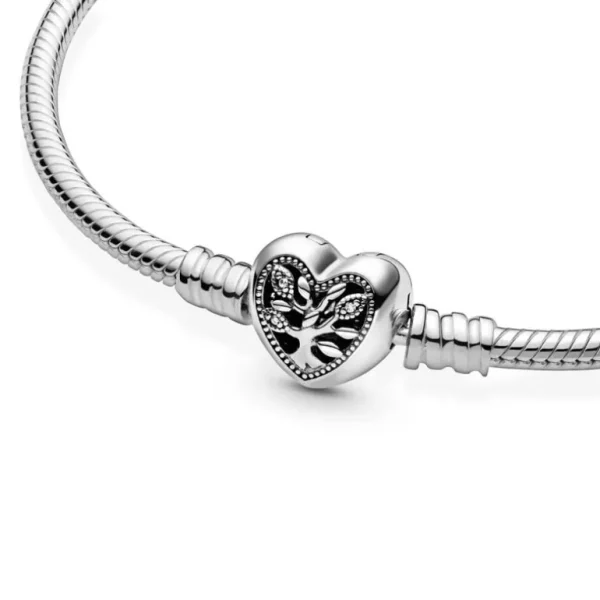 Pandora Pandora Moments Stamboom Snake Chain Armband met Hartsluiting 598827C01