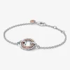 Pandora Pandora Signature tweekleurige logo & pavé schakelarmband 582741C01