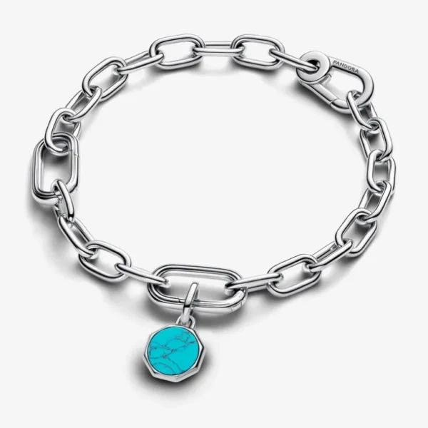 Pandora Turquoise Blue Engravable Mini Medallion Charm 793388C01
