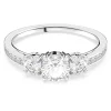 Swarovski Attract Trilogy ring Ronde slijpvorm Zilver/Wit