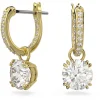 Swarovski Constella oorbellen Round Cut Goud/Wit 5638802