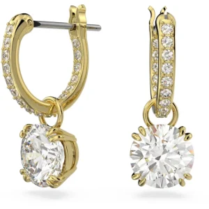 Swarovski Constella oorbellen Round Cut Goud/Wit 5638802