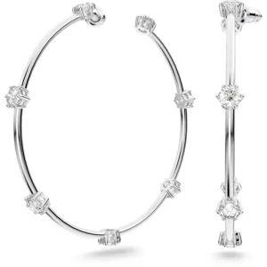 Swarovski Constella oorbellen Round Cut Zilver/Wit (M) 5638698