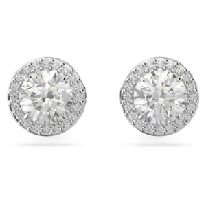 Swarovski Constella oorbellen Round Cut Zilver/Wit 5636269