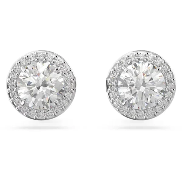 Swarovski Constella oorbellen Round Cut Zilver/Wit 5636269