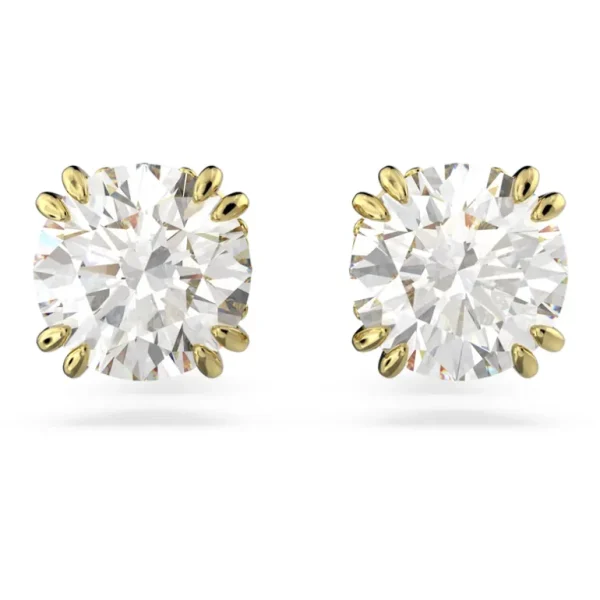 Swarovski Constella oorbellen Round Cut Goud/Wit 5642595