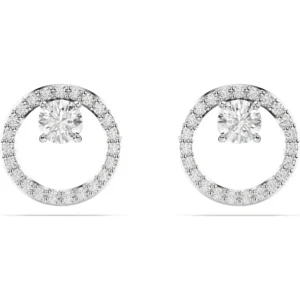 Swarovski Constella oorbellen Ronde slijpvorm Zilver/Wit 5692262
