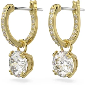 Swarovski Constella oorbellen Round Cut Goud/Wit 5638802