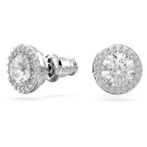 Swarovski Constella oorbellen Round Cut Zilver/Wit 5636269
