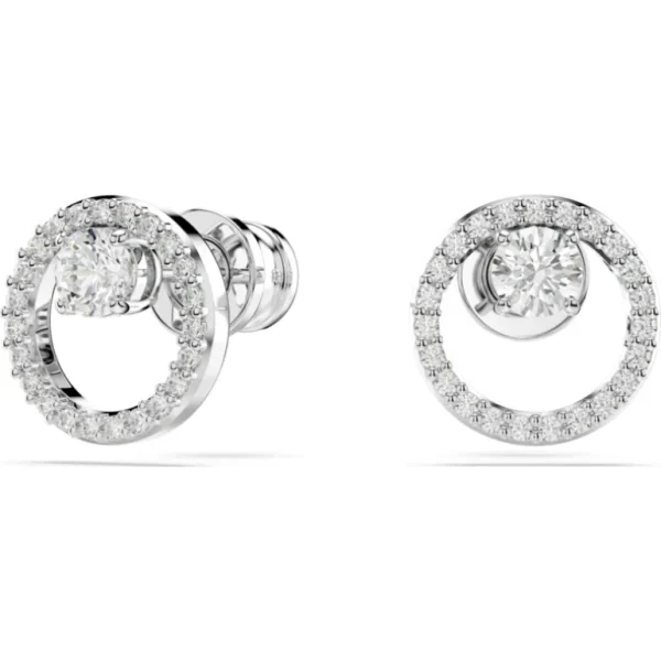 Swarovski Constella oorbellen Ronde slijpvorm Zilver/Wit 5692262