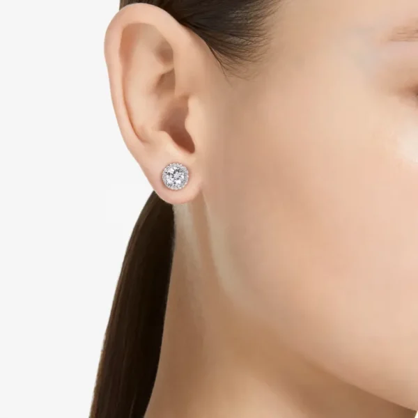 Swarovski Constella oorbellen Round Cut Zilver/Wit 5636269