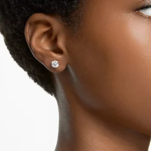 Swarovski Constella oorbellen Round Cut Goud/Wit 5642595