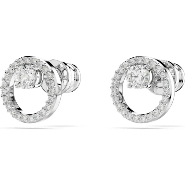 Swarovski Constella oorbellen Ronde slijpvorm Zilver/Wit 5692262