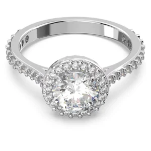 Swarovski Constella ring Cocktailring Round Cut Zilver/Wit