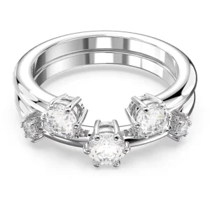 Swarovski Constella ring Set (2) Ronde slijpvorm Zilver/Wit
