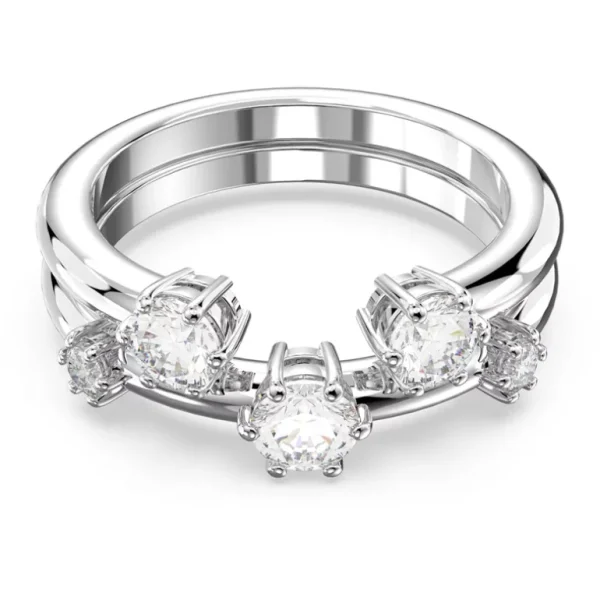 Swarovski Constella ring Set (2) Ronde slijpvorm Zilver/Wit