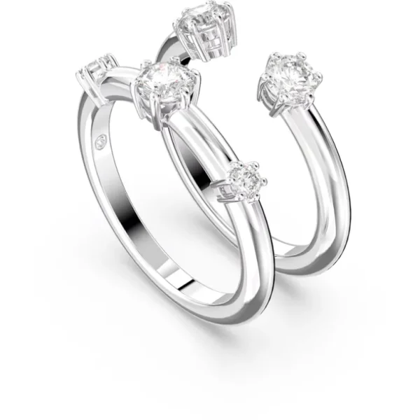 Swarovski Constella ring Set (2) Ronde slijpvorm Zilver/Wit
