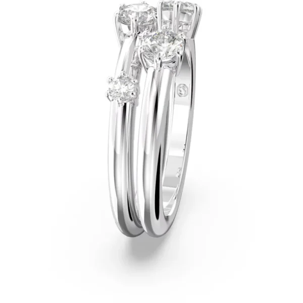 Swarovski Constella ring Set (2) Ronde slijpvorm Zilver/Wit