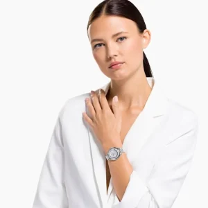 Swarovski Crystalline Aura dameshorloge Swiss made Zilver/Wit 5519462