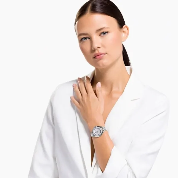 Swarovski Crystalline Aura dameshorloge Swiss made Zilver/Wit 5519462